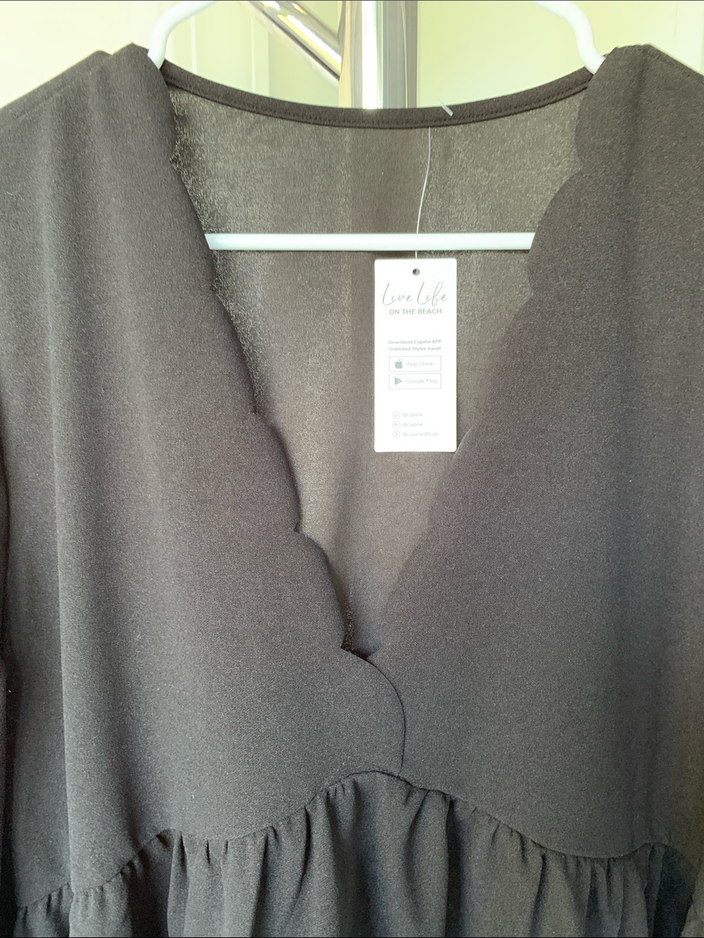 Cupshe Black Dress/Cover up, Size XL. - Picture 4 of 12
